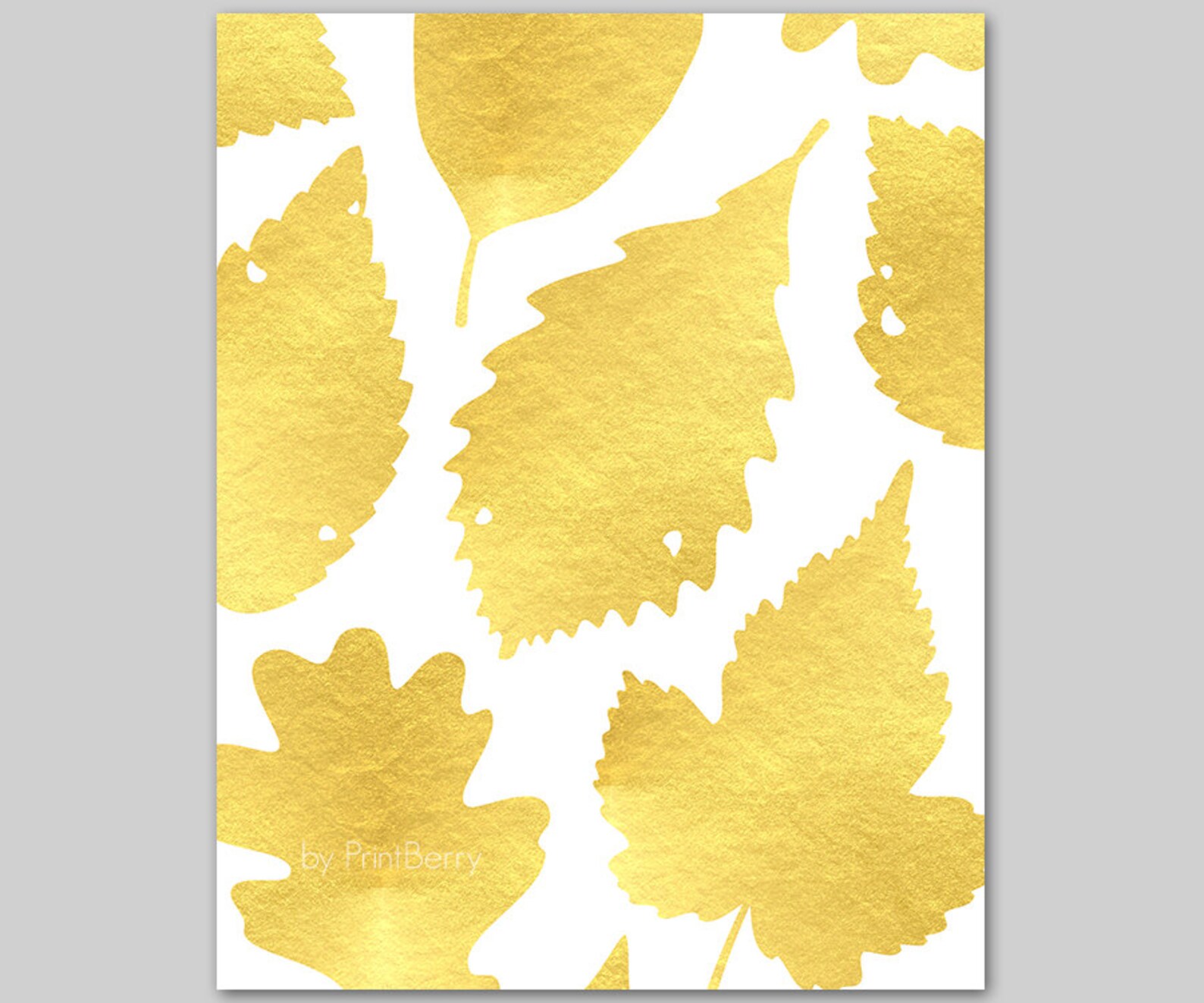 Gold Leaf Art Printable Leaf Art Gold Leaf Print Fall Leaves Etsy