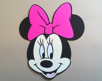 Mickey Mouse Heads Set of 12 Black Glitter Foam Die Cuts 4” H Party Decorations