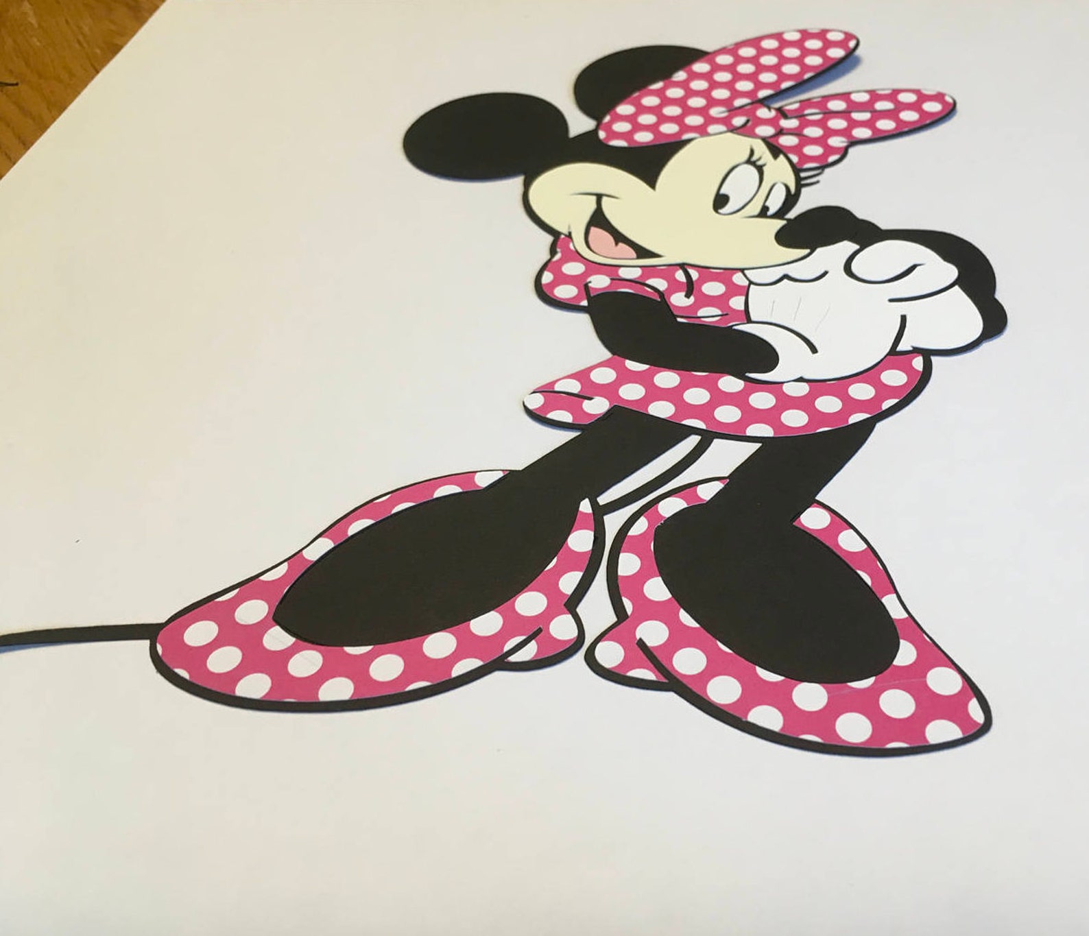 11 inch tall Minnie Mouse Pink and White Polka Dot Cricut Die | Etsy