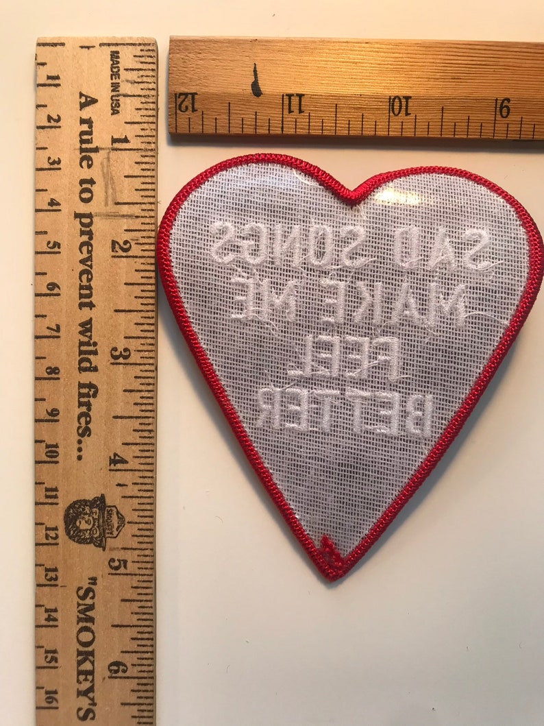 Sad Songs Make Me Feel Better Embroided Iron On Patch Etsy