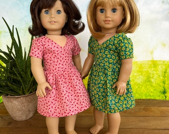 Floral Print 18” Doll Dresses - Trendy Doll Clothes