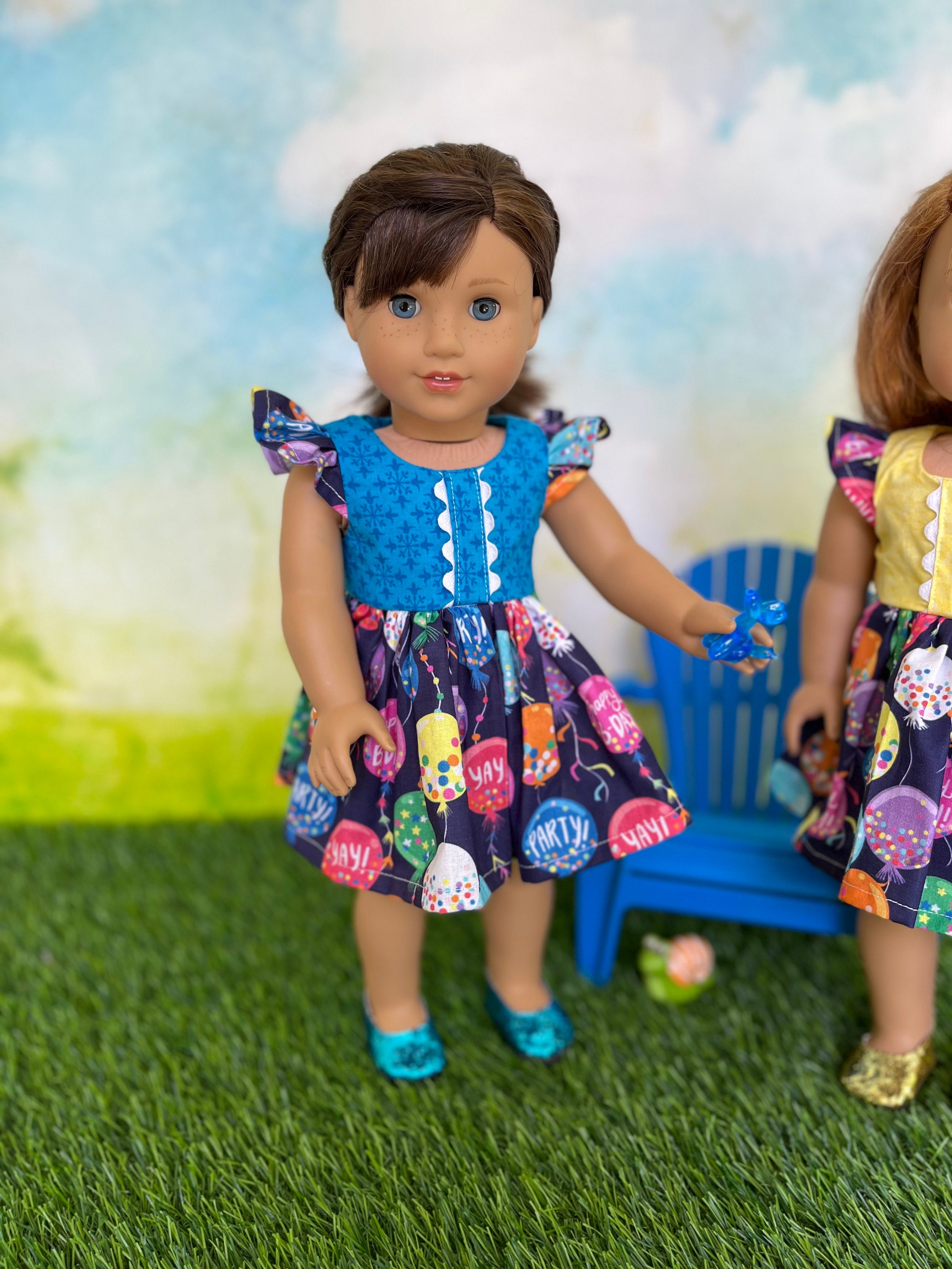 Birthday Party Dress for 18” Dolls - Fashion Doll Clothes