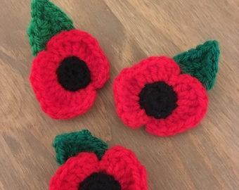 Hand-made crochet Poppy