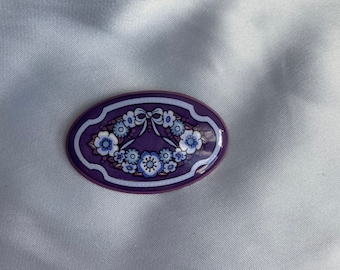 Michaela Frey Emaille Blumen Oval Brosche