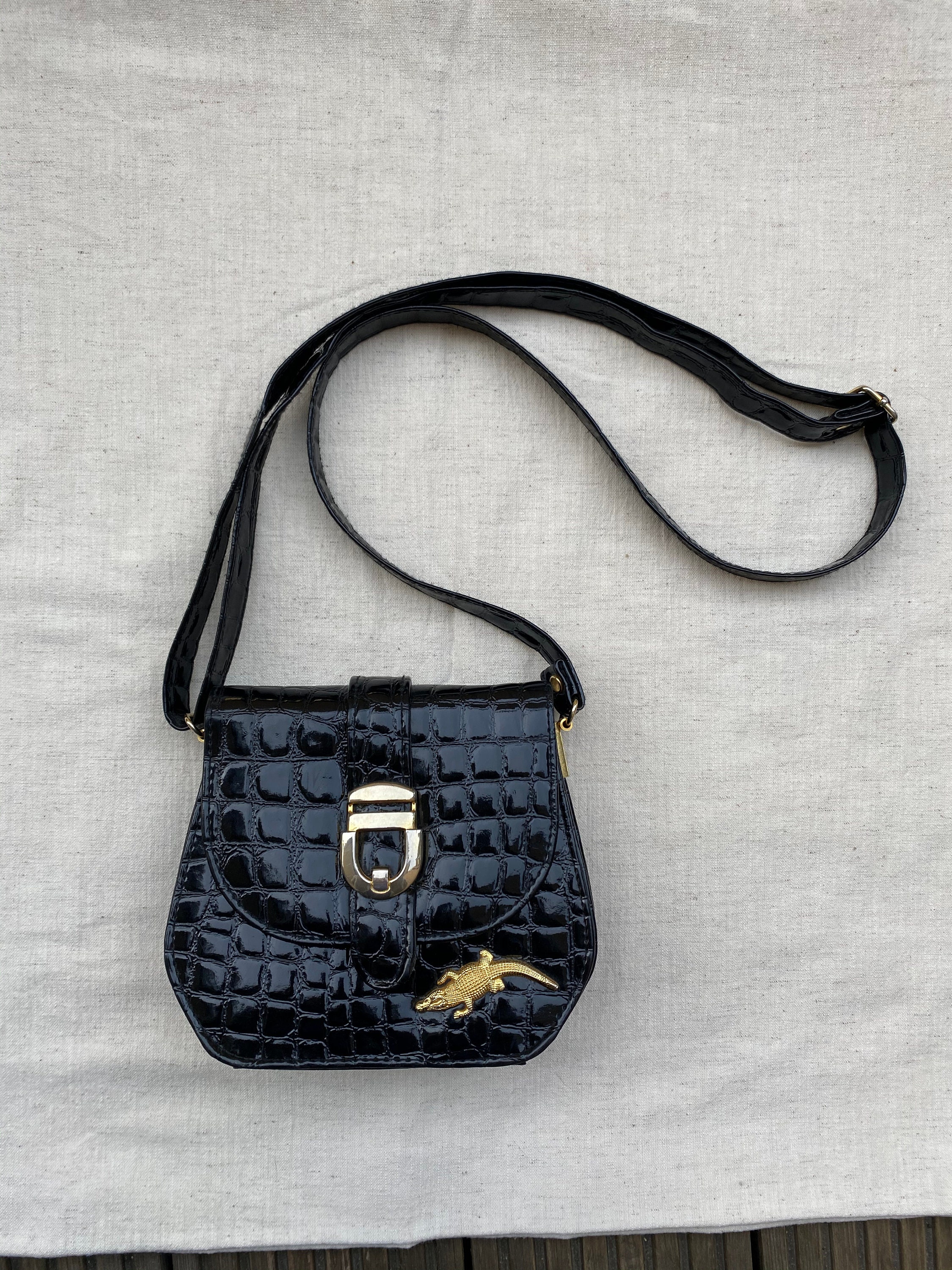 La Toscana Shoulder Bag Faux Crocodile Leather Vintage 80s -  Hong Kong