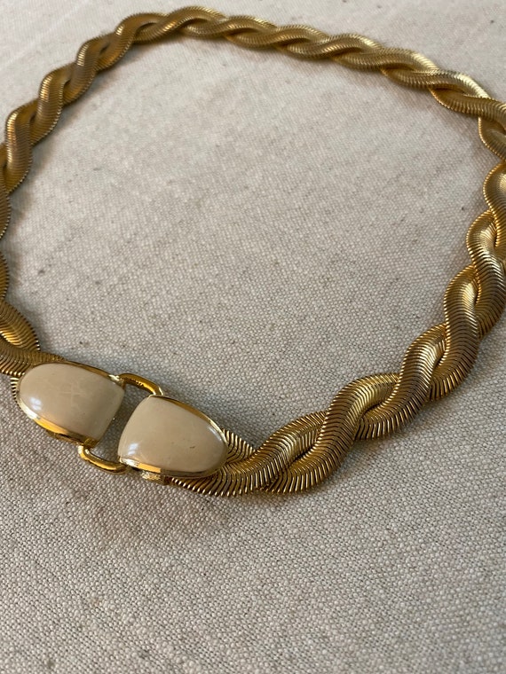 Vintage Helena Rubinstein Braided Gold Tone and C… - image 3