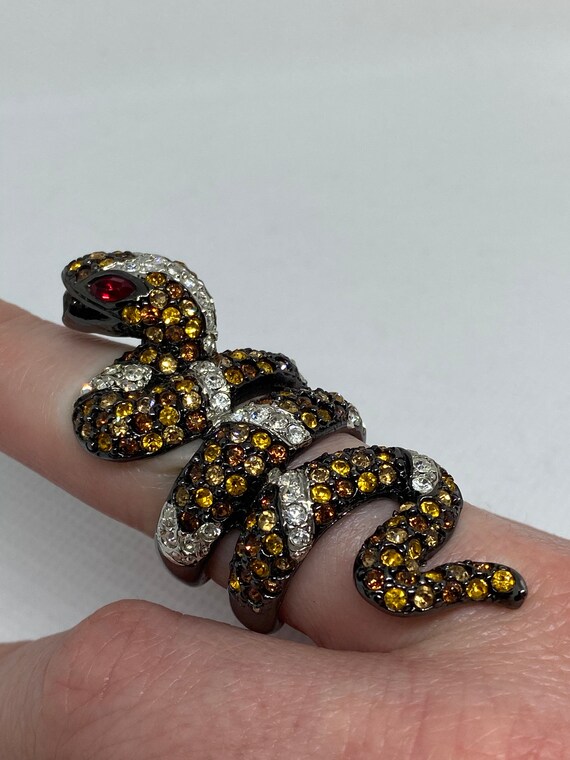 Kenneth Jay Lane Diamante Sparkling Snake Ring