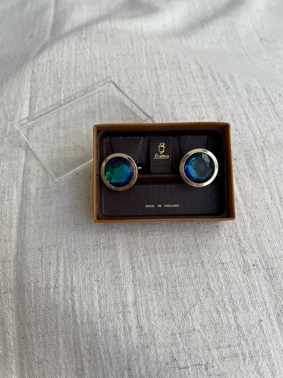 vintage blue stratton cufflinks Gem
