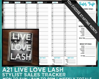 sales tracker stylist book you choose starting month etsy