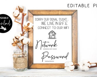 Wifi Sign | Digital | PDF Instant Download | BFE QUOTE