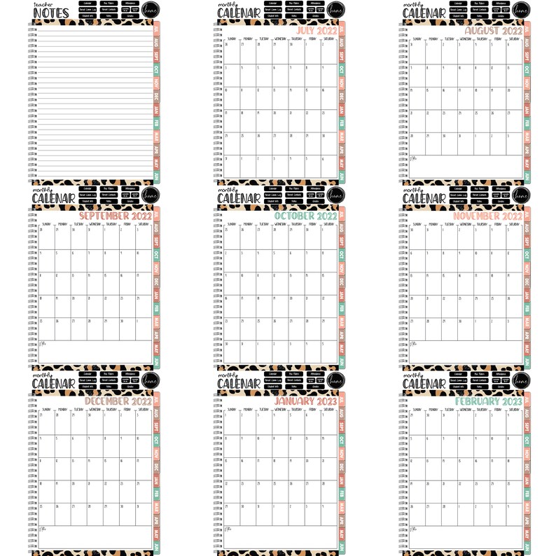 20222023 Digital Teacher Planner Pages Goodnotes Cheetah Etsy