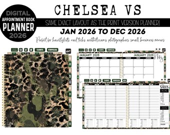 2026 Digital Appointment Book Planner | KBD Exclusive Chelsea Version Layout | Jan to Dec 2026 | CAMO LEOPARD