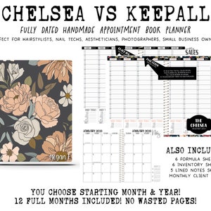 Chelsea VS Keepall Appointment Book | Handcrafted Print Planner | 12 Full Months - You choose starting month & year | CLAIRE FLORAL