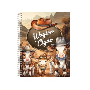 Handcrafted Baby Book | Boy&#39;s Baby Book | WESTERN HIGHLAND COW