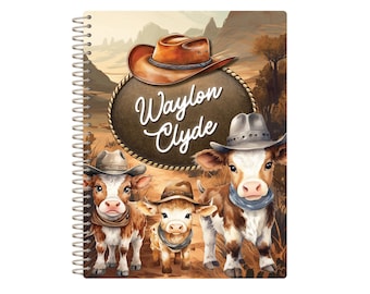 Handcrafted Baby Book | Boy's Baby Book | WESTERN HIGHLAND COW