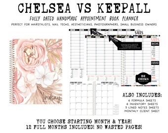 Chelsea VS Keepall Appointment Book | Handcrafted Print Planner | 12 Full Months - You choose starting month & year | BOHO FLORAL