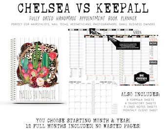 Chelsea VS Appointment Book | Handcrafted Print Planner | 12 Full Months - You choose starting month & year | COWHIDE CACTUS