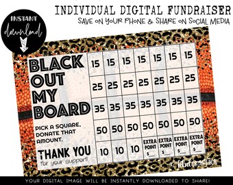 Handcrafted Individual Fundraiser Calendar - Basketball fundraiser - Digital Download - GLITTER BASKETBALL
