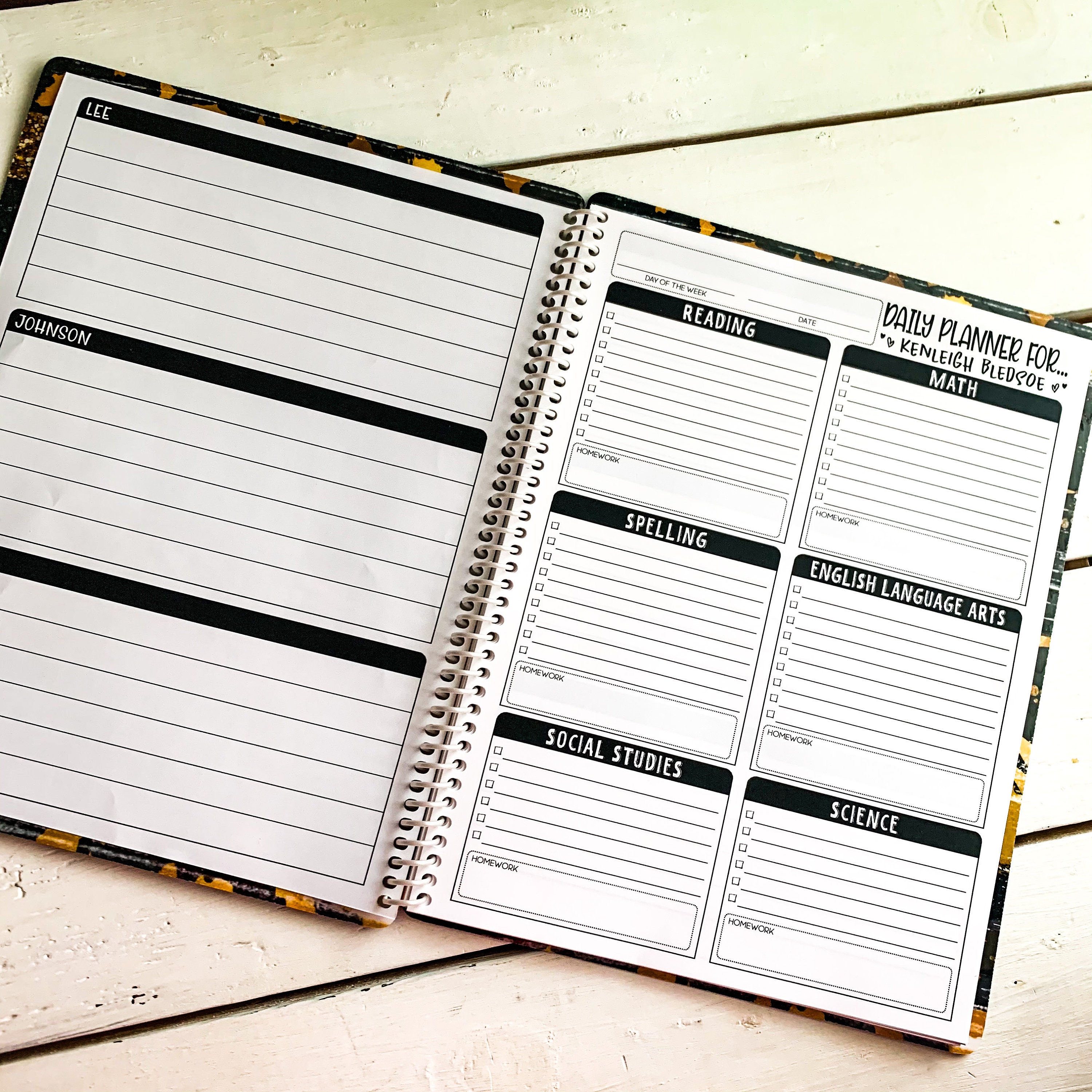 Personalized Daily Student Planner 100 Fill In The Date Days Etsy