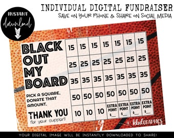 Handcrafted Individual Fundraiser Calendar - Basketball fundraiser - Digital Download - BASKETBALL