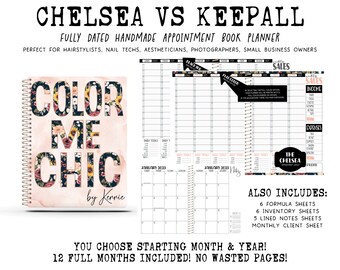 Chelsea vs Keepall Appointment Book | Handcrafted Print Planner | 12 Full Months - You choose starting month & year | COLOR ME CHIC