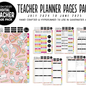 2024/2025  Digital Teacher Planner Pages Pack - Handcrafted and hyperlinked for GoodNotes App -  TEACHER COLLAGE