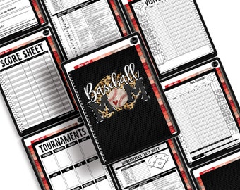 Digital Softball & Baseball Sports Scorebook - for GoodNotes App | 25 Games | BASEBALL MOM 1