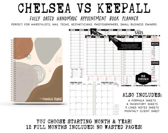Chelsea VS Keepall Appointment Book | Handcrafted Print Planner | 12 Full Months - You choose starting month & year | BOHO ABSTRACT 2