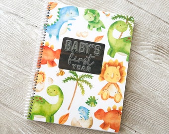 Handcrafted Baby Book | Boy's Baby Book | DINO