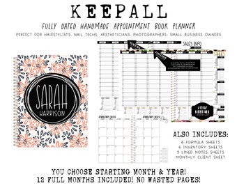 2024 Keepall Appointment Book | Handcrafted Printed Planner | 12 Full Months - You choose starting month & year + layout | MIDNIGHT 3