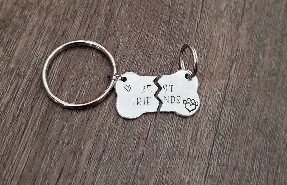 Matching Pet Key Chain and Collar Tag Dog Tag Best Friends Etsy