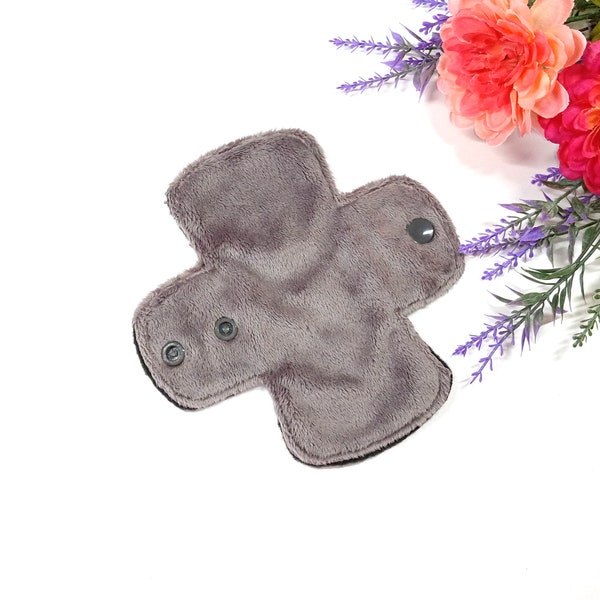 6" Pantyliner Reusable Cloth Pad  - Ash Gray Minky