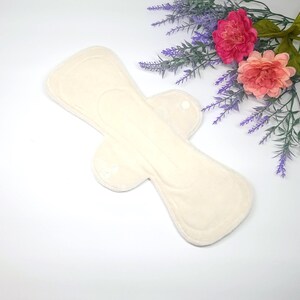 13&quot; Overnight Reusable Cloth Pad - Natural Unbleached Bamboo Velour