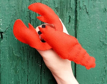 Red Lobster Finger Puppet Felt Hand Cucito Kit