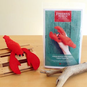 Red Lobster Finger Puppet Felt Hand Sewing Kit image 2