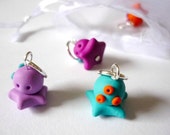 Octopus squid knitting stitch markers, kraken, snag free knitting, polymer clay