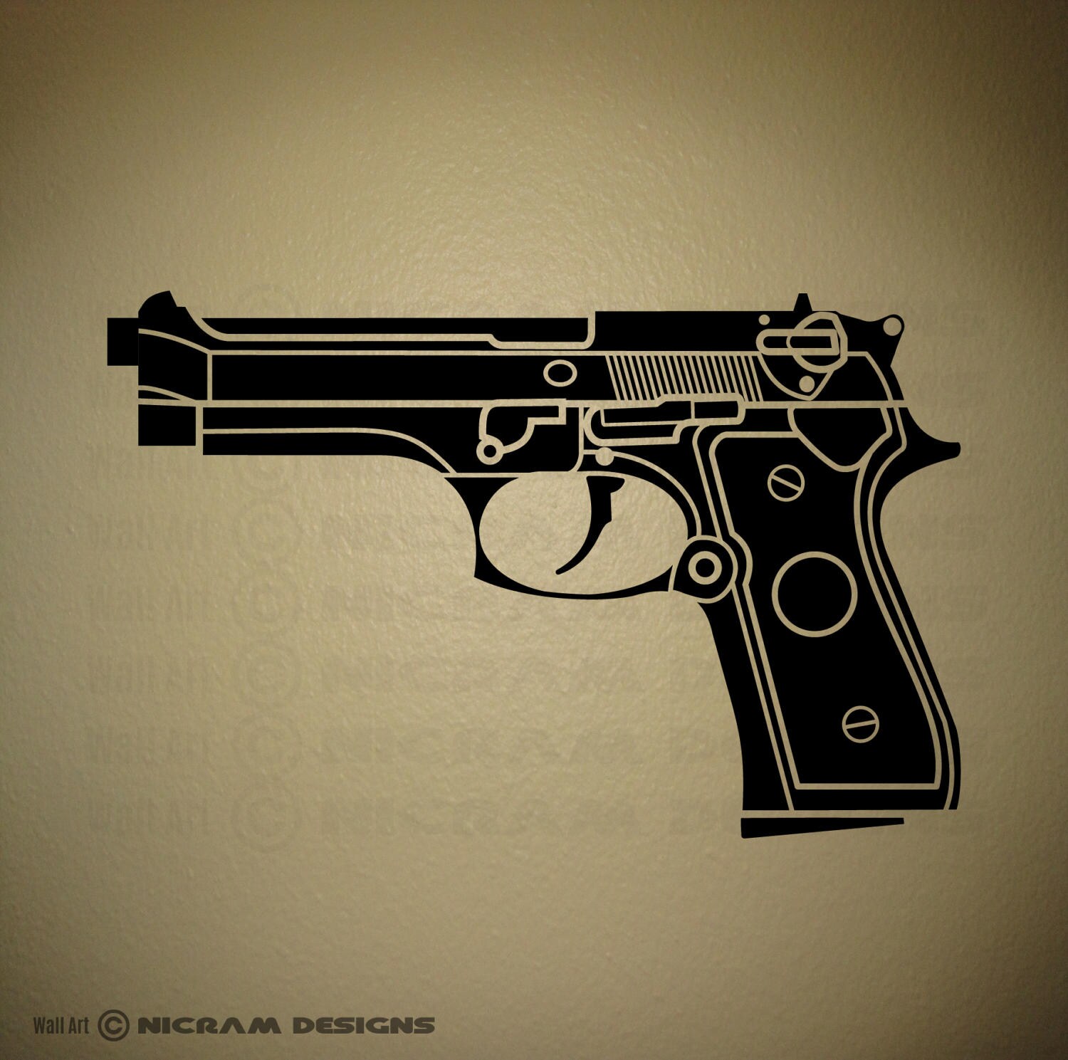 Beretta M92 Handgun Wall Art Automatic Pistol Vinyl Sticker Etsy