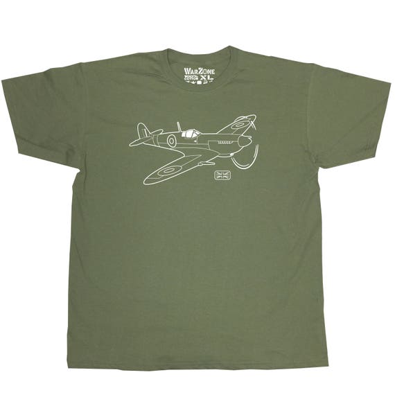 SPITFIRE T SHIRT MEN BRITISH RAF ARMY MILITARY AIRCRAFT FIGHTER WW2 TEE TOP