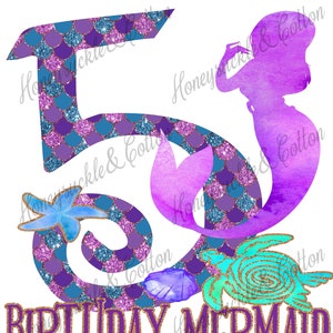 5th Birthday Mermaid, Five Year Old, Mermaid png