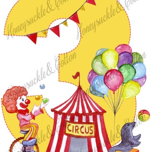 3rd Birthday Circus, Birthday PNG, Circus Theme