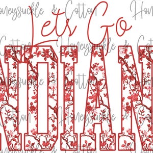 Let's Go Indians, Red Chinoiserie School PNG, School Spirit PNG