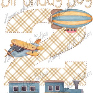 Birthday Boy, 2nd Birthday PNG, Planes and Trains