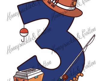 Fishing 3rd Birthday, Fisherman Birthday PNG