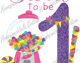 Glitter Sweet to be 1, First Birthday PNG, Candy