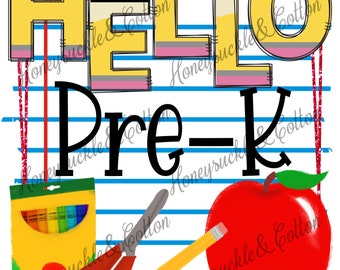 Hello Pre-K, Back to School PNG