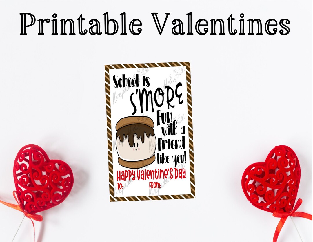 S'more Valentine, Printable Valentine Cards - Etsy