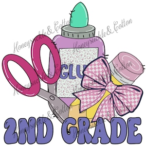 Coquette 2nd Grade PNG, Girly Back to School