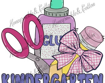 Coquette Kindergarten PNG, Back to School, Girly Kindergarten