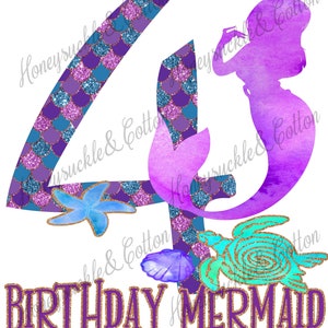 4º cumpleaños Sirena, Niña de cuatro años, Sirena png