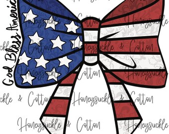 Lazo de encaje "Dios bendiga a Estados Unidos", 4 de julio, PNG